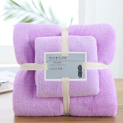 Tutti Gruppo d'età Logo personalizzato Coral Fleece Towel Set 2 Piece Microfiber Towel