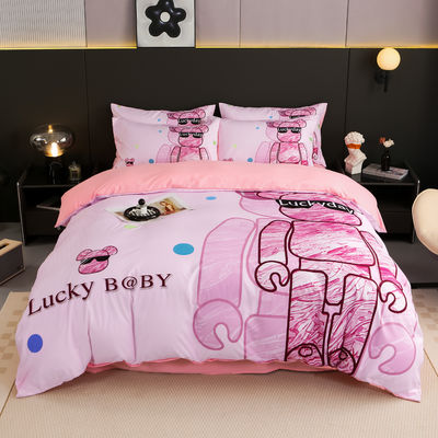 50 Conteggio tessuto cotone spazzolato 4 in 1 Set biancheria da letto bianca taglia re copertura di copriletto lenzuola