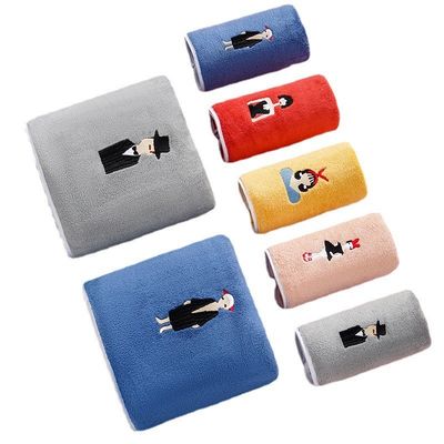 Opzione di materiale in microfibra di lusso personalizzare il logo ricamo Hotel Bagno Set regalo asciugamano