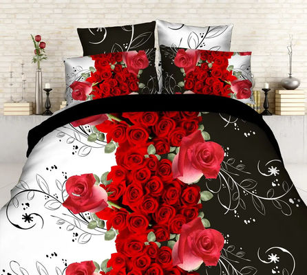 Home Color personalizzato Microfibra Quilt Cover Letto lenzuola Set Letto con stampa digitale