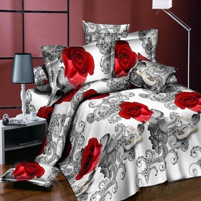 Home Color personalizzato Microfibra Quilt Cover Letto lenzuola Set Letto con stampa digitale