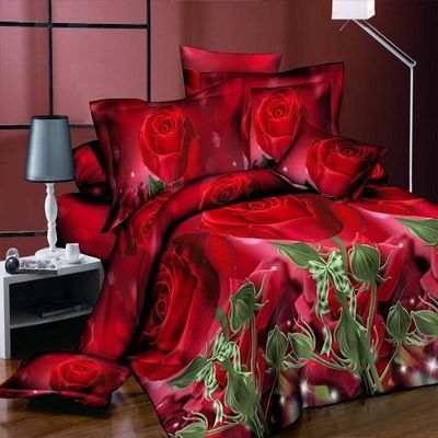 Home Color personalizzato Microfibra Quilt Cover Letto lenzuola Set Letto con stampa digitale