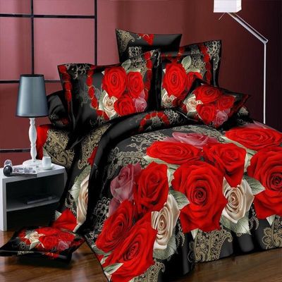 Home Color personalizzato Microfibra Quilt Cover Letto lenzuola Set Letto con stampa digitale