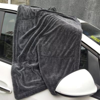 Tappeto per la pulizia auto in microfibra rettangolare a doppio strato, asciugamano per lavaggio auto