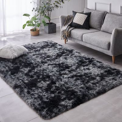 Tappeti personalizzati per il soggiorno per la casa Decorativo tappeto di pavimento peloso Matta di cravatta Tintato tappeto grigio chiaro