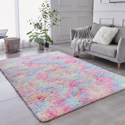 Tappeti personalizzati per il soggiorno per la casa Decorativo tappeto di pavimento peloso Matta di cravatta Tintato tappeto grigio chiaro