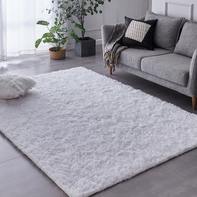 Tappeti personalizzati per il soggiorno per la casa Decorativo tappeto di pavimento peloso Matta di cravatta Tintato tappeto grigio chiaro