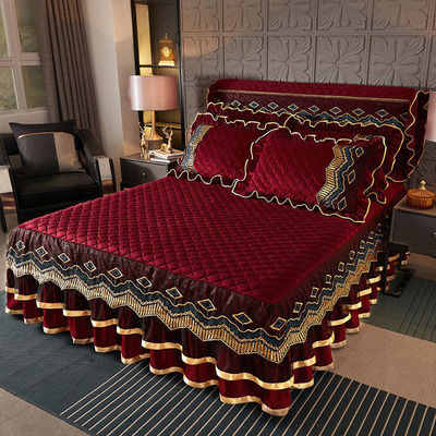 Lenzuola stampata personalizzata ricamo gonna da letto in pizzo per lo stile europeo e americano