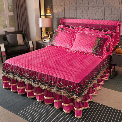 Lenzuola stampata personalizzata ricamo gonna da letto in pizzo per lo stile europeo e americano