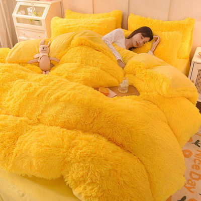 128x68 Densità di tessuto Vernice pelliccia velluto pelosa biancheria da letto di peluche set 4 pezzi colore arcobaleno
