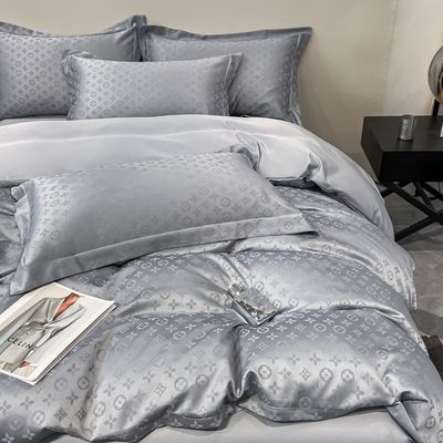 Polyester / lino / cotone Luxury Jacquard Set Lettiera Collezioni 4 Pcs Comforter