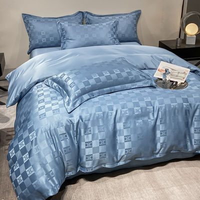 Polyester / lino / cotone Luxury Jacquard Set Lettiera Collezioni 4 Pcs Comforter