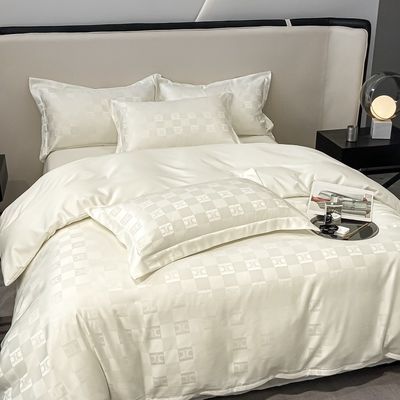 Polyester / lino / cotone Luxury Jacquard Set Lettiera Collezioni 4 Pcs Comforter
