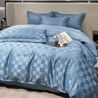 Polyester / lino / cotone Luxury Jacquard Set Lettiera Collezioni 4 Pcs Comforter
