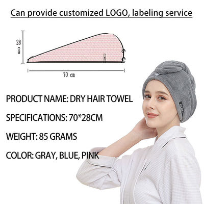 Disegno su misura Colorato puro Microfibra Corallo Vello Cappello per capelli asciutti veloci asciugamano capelli