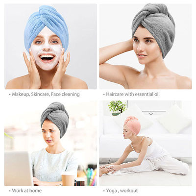 Disegno su misura Colorato puro Microfibra Corallo Vello Cappello per capelli asciutti veloci asciugamano capelli