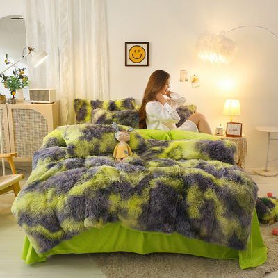 Set di biancheria da letto di design ingrossato 3 pezzi Colore caldo abbinamento piumino copriletto per matrimonio a casa