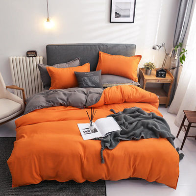 Contrasto colore 4 Pcs Set di biancheria da letto in microfibra Verde massiccio copertura di copriletto per letto King Size