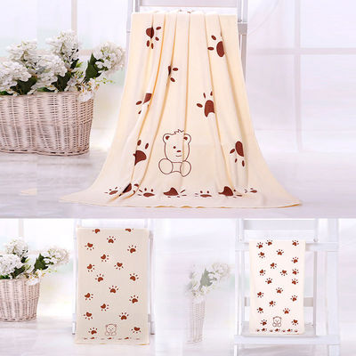 Home/Hotel Coral Fleece Soft Towel Set Microfiber Bear Print Bath Towel Set in tre pezzi