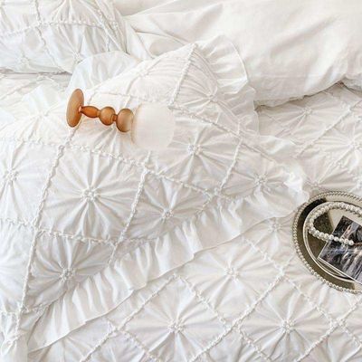 7 pezzi di biancheria da letto fluffy permeabile all'aria con tende corrispondenti