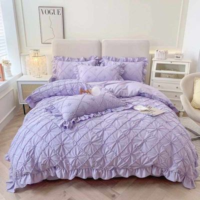 7 pezzi di biancheria da letto fluffy permeabile all'aria con tende corrispondenti