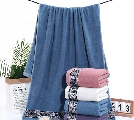 Asciugamano da bagno con disegno di Jacquard colorato semplice realizzato con materiale di cotone puro al 100%