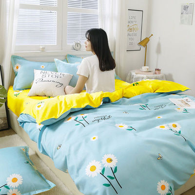100% di lusso copertura di copriletto 4 pezzi lenzuola set con 2pcs cuscino cassa fornitura hotel