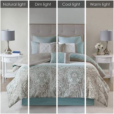 Set di biancheria da letto di lusso con stampe di fiori per letto Queen Size Set di copertura di copriletto in 7 pezzi