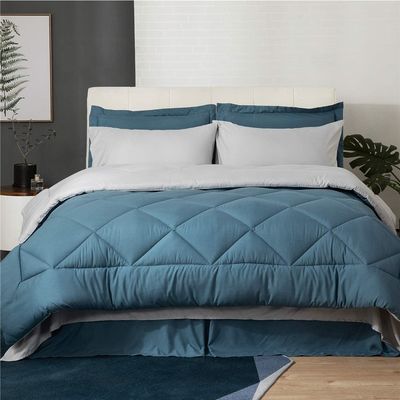 Set di biancheria da letto di lusso con stampe di fiori per letto Queen Size Set di copertura di copriletto in 7 pezzi
