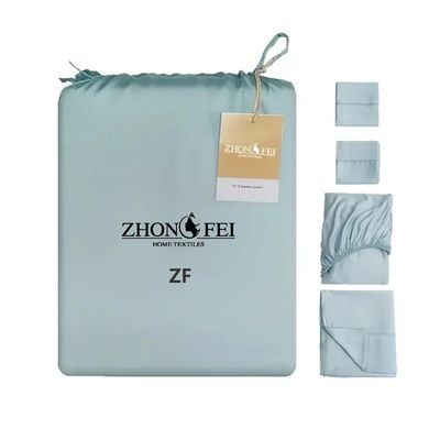 Lenzuola da letto piatta di bambù puro morbido con tasche profonde comodini set biancheria da letto regina per la casa