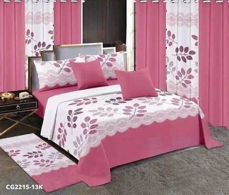 Moda Fiore di nozze rosso 13pcs Set di biancheria da letto con taglia personalizzata e tende corrispondenti