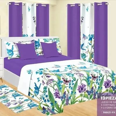 Moda Fiore di nozze rosso 13pcs Set di biancheria da letto con taglia personalizzata e tende corrispondenti