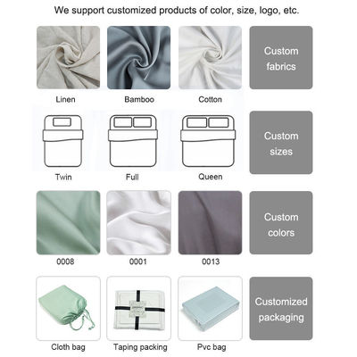 Sostenibile 100% Naturale Puro Lino di Canapa 170 Gsm Lino Copertura di Cappotto Set Letto