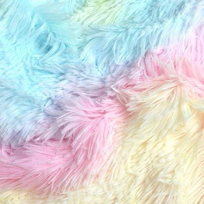 200TC Conteggio dei fili Set di biancheria da letto di pelliccia finta Piumino di visone arcobaleno di peluche di lusso Set di lenzuola montate