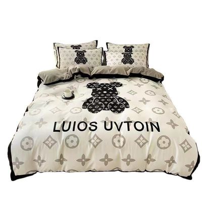 Stampa diagonale Set di lenzuola da letto per orsi violenti di lusso