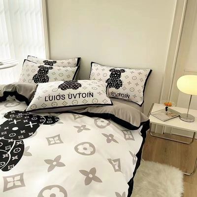 Stampa diagonale Set di lenzuola da letto per orsi violenti di lusso