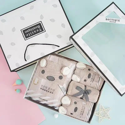 Logo personalizzato Quick Dry 4 Piece Bath Towel Set Soft Touch Mani e Volto Stampa Luxury Towel Set per tutte le età