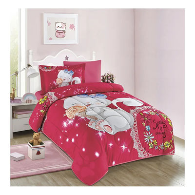 Home 4PCS Set Cartoon Cartooni Cute Bambini Stampati Copertura di coperta Set 100% di cotone Copriletto da letto