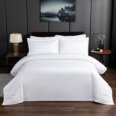 Set di biancheria da letto Hilton di lusso 5 stelle biancheria da letto in 400TC Modello solido con copertura di copriletto personalizzata