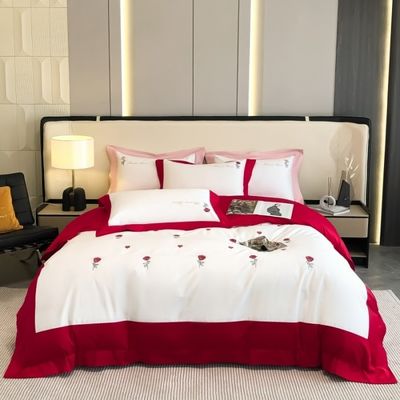 Squisito ricamo artigianale 100% cotone copriletto letto set per un sonno confortevole 4 Pcs