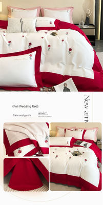 Squisito ricamo artigianale 100% cotone copriletto letto set per un sonno confortevole 4 Pcs