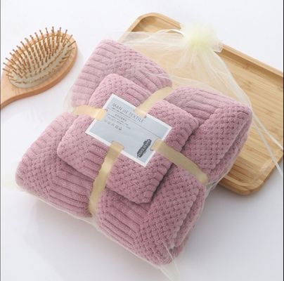 Set di asciugamani di bagno tessuti in poliestere Fleece di corallo spesso e assorbente per il massimo comfort