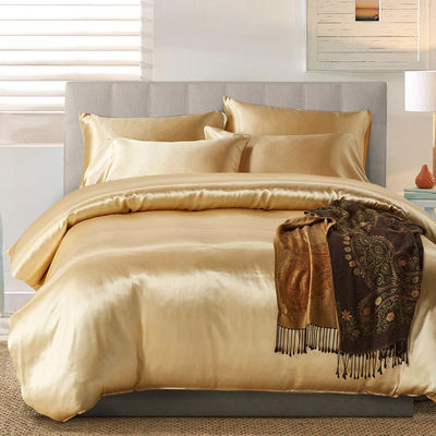 Set di biancheria da letto in seta su misura con 3 coperte da letto King Size e 133 * 72 densità di tessuto