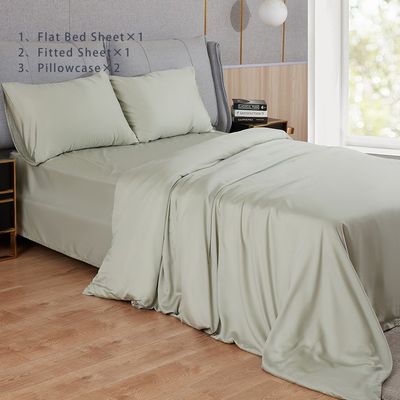 Set di biancheria da letto in 4 pezzi non usa e getta di bambù a base di liocellula con stampa a colori solidi