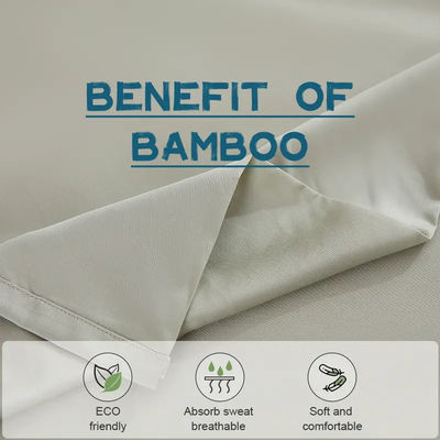 Set di biancheria da letto in 4 pezzi non usa e getta di bambù a base di liocellula con stampa a colori solidi