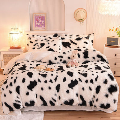 4 pezzi di biancheria da letto a colori solidi per tutte le stagioni di pelliccia finta velluto pelosa piumosa leggera per ragazze