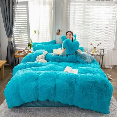 100% poliestere autunno e inverno visone velluto set a 4 pezzi per letti accoglienti