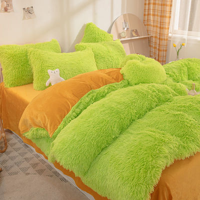 100% poliestere autunno e inverno visone velluto set a 4 pezzi per letti accoglienti