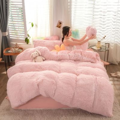 100% poliestere autunno e inverno visone velluto set a 4 pezzi per letti accoglienti
