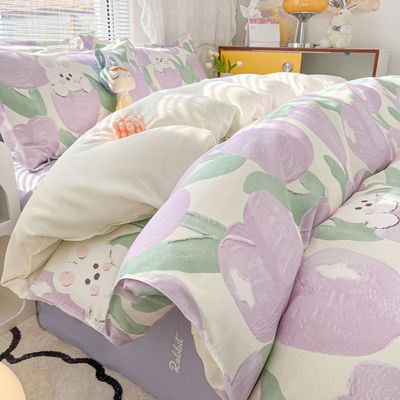 Set di biancheria da letto in poliestere da 4 pezzi con opzioni di personalizzazione